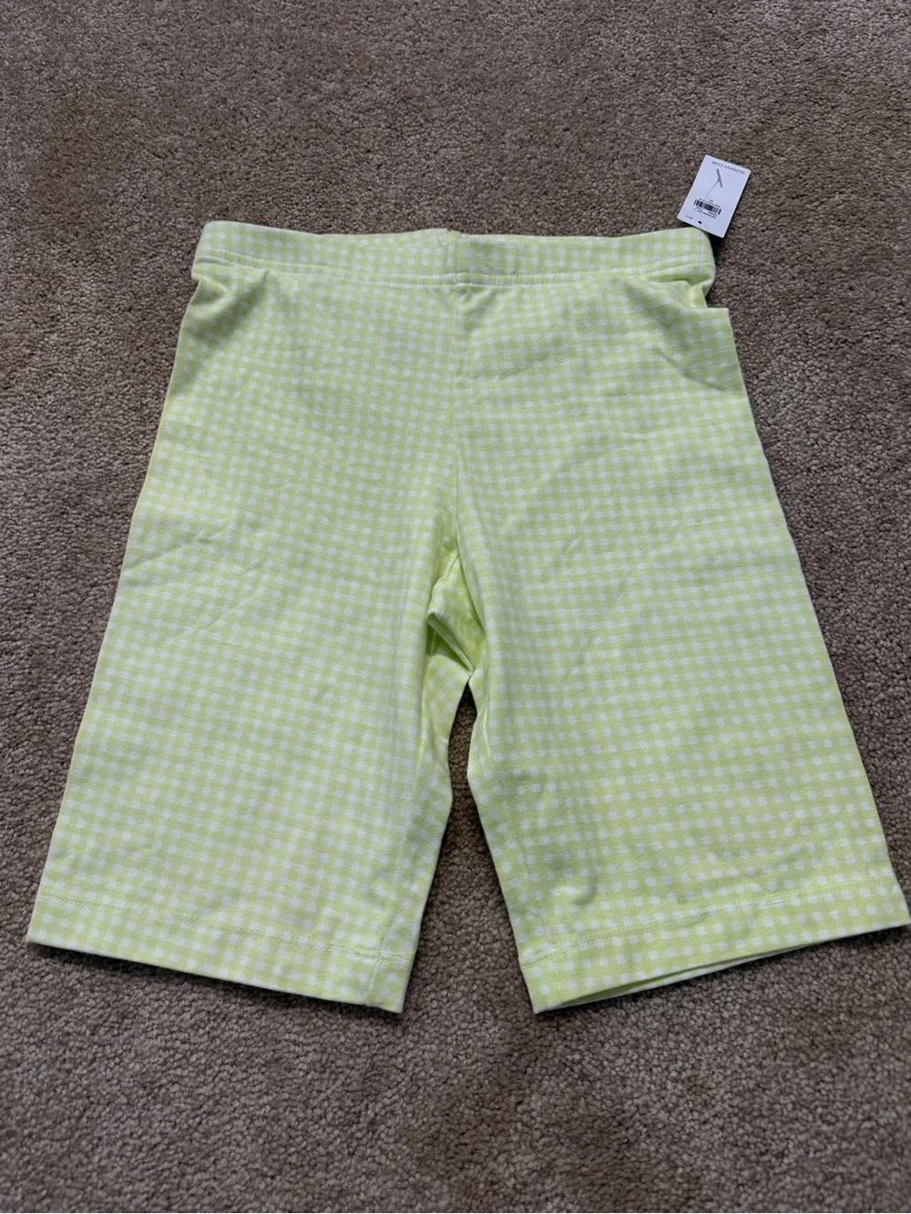 Old Navy Girls' Pastel Rainbow Stripe & Lime Gingham Bike Shorts - 2 Pack